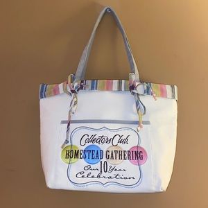 Longaberger Embroidered Collects Club Homestead Gathering 10YR Celebration Tote